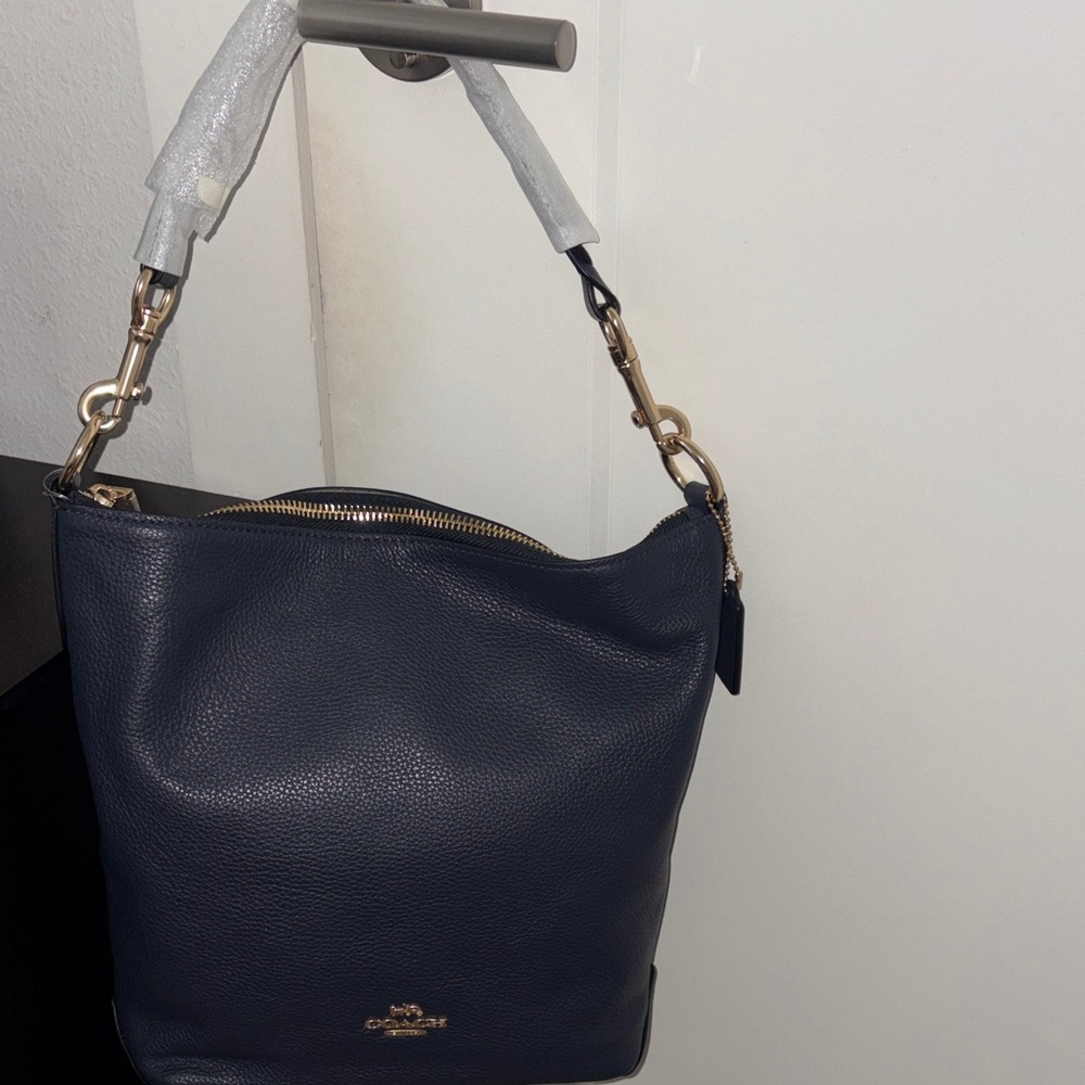 Coach Dark Blue Leather Shoulder Bag